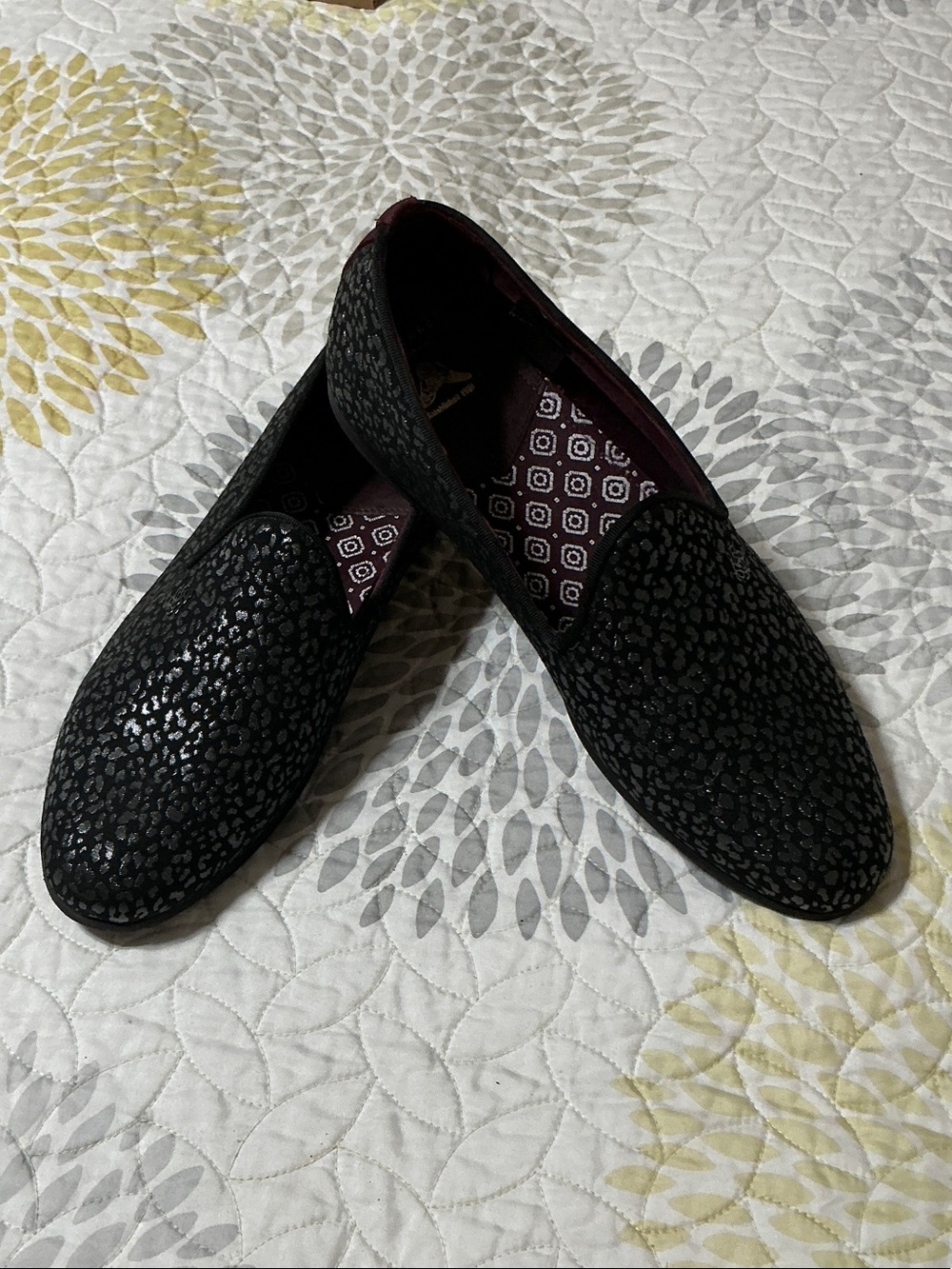 Ted Baker Treep 2 Metallic Animal Print Smoking Loafers US 10 EUC